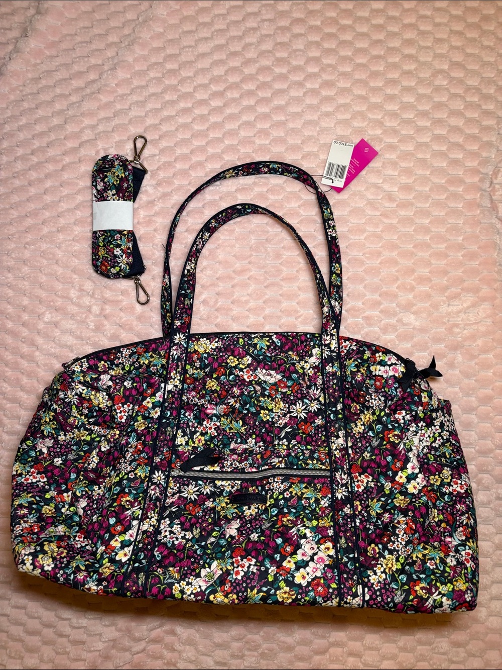 NWT Vera Bradley Floral Quilted Travel Duffle Bag in Multicolor